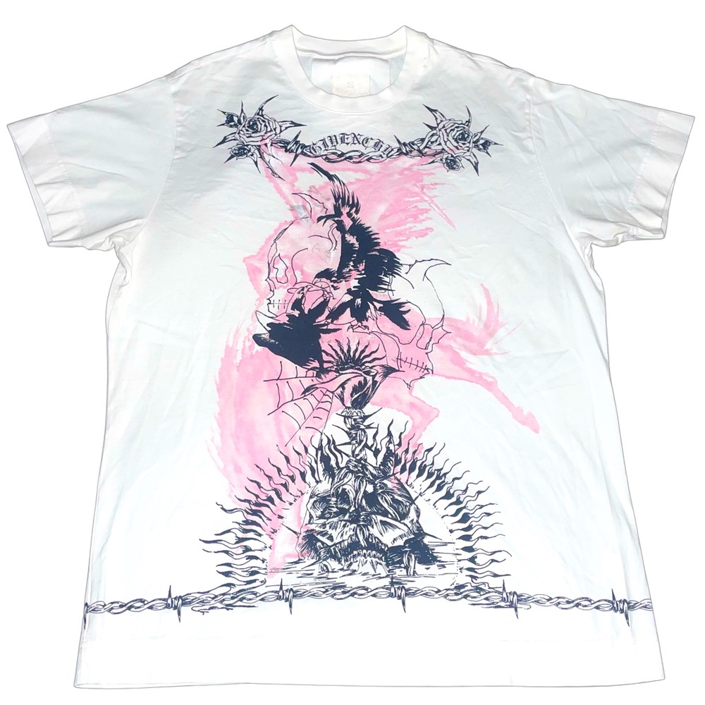 Givenchy All Over Print Skulls Grunge T-shirt XL